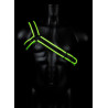 Ouch! Harnais phosphorescent Gladiator Glow Noir-Vert Neon